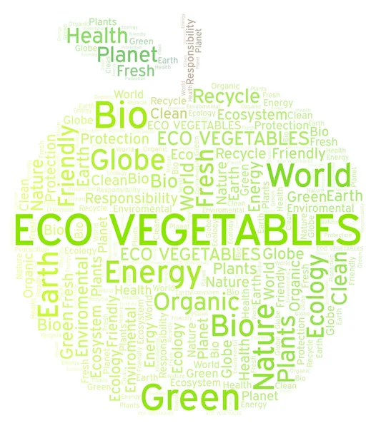 Eco Zeleninu Slovo Mrak Wordcloud Pouze Text — Stock fotografie