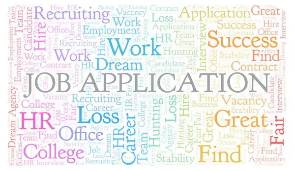 Job Application Nuage Mots Wordcloud Fait Avec Texte Seulement — Photo