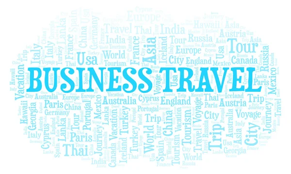 Business Travel Nuvem Palavras Wordcloud Feito Apenas Com Texto — Fotografia de Stock