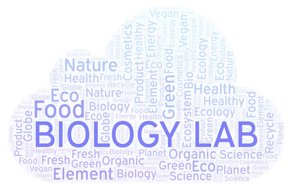 Biologielabor Wortwolke Wordcloud Nur Mit Text Erstellt — Stockfoto