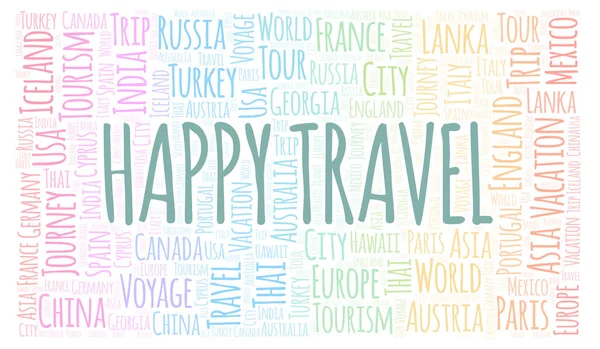 Bon Voyage Nuage Mots Wordcloud Fait Avec Texte Seulement — Photo