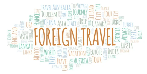 Foreign Travel word cloud. Wordcloud made with text only.