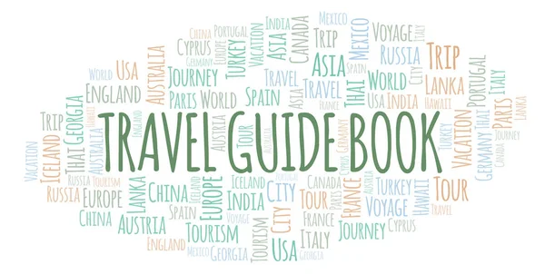 Guía Viaje Reservar Palabra Nube Wordcloud Hecho Solo Con Texto —  Fotos de Stock