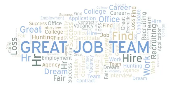 Grande Nuvem Palavras Job Team Wordcloud Feito Apenas Com Texto — Fotografia de Stock