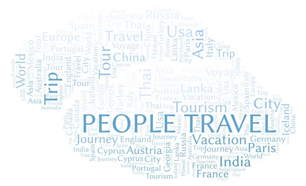 Persone Viaggio Parola Nuvola Wordcloud Realizzato Solo Con Testo — Foto Stock