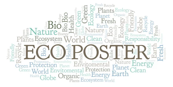 Eco Affisch Word Cloud Wordcloud Gjorda Med Endast Text — Stockfoto