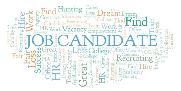 Job Candidate Nuvem Palavras Wordcloud Feito Apenas Com Texto — Fotografia de Stock
