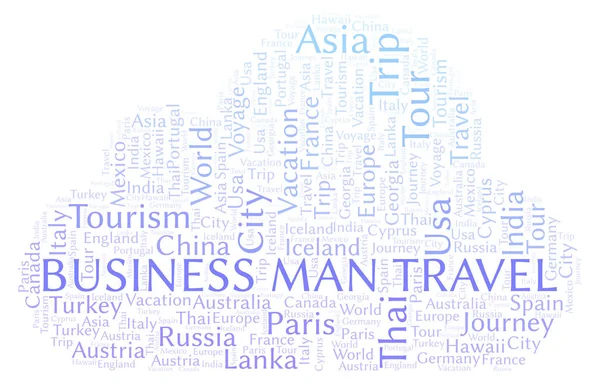 Üzleti Utazás Ember Szó Felhő Wordcloud Készült Csak Szöveg — Stock Fotó