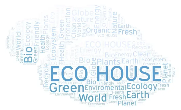 Eco House Kelime Bulutu Yalnızca Metin Ile Yapılan Wordcloud — Stok fotoğraf