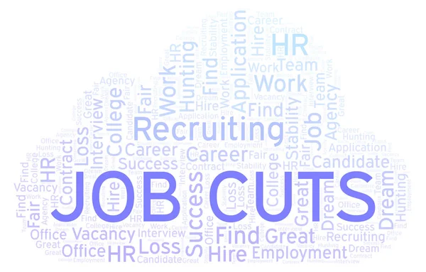 Job Cuts word cloud. Wordcloud made with text only.