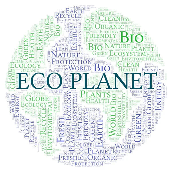 Nuage Mots Eco Planet Wordcloud Fait Avec Texte Seulement — Photo