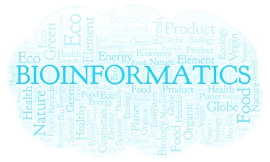 Biyoinformatik kelime bulutu. Yalnızca metin ile yapılan Wordcloud.