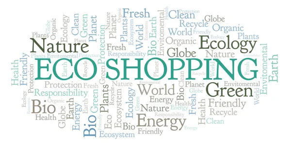 Eco Shopping Nuage Mots Wordcloud Fait Avec Texte Seulement — Photo