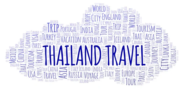 Thailandresor Word Cloud Wordcloud Gjorda Med Endast Text — Stockfoto