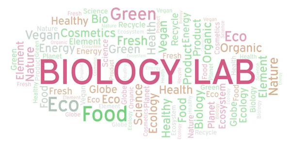 Laboratoř Biologie Slovo Mrak Wordcloud Pouze Text — Stock fotografie