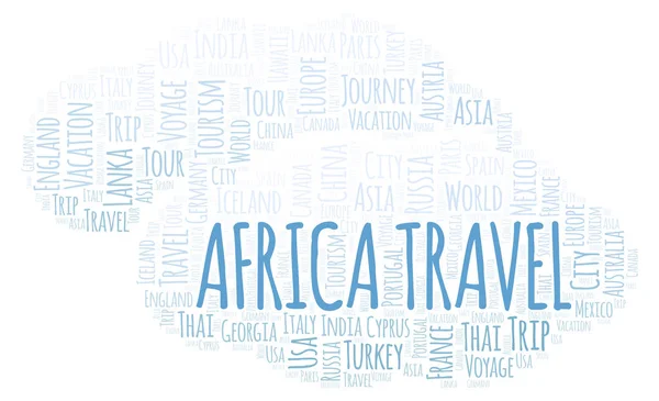 Африка Подорожі Слово Хмара Wordcloud Зроблені Лише Текст — стокове фото