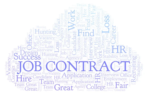 Job Contract word cloud. Wordcloud made with text only.