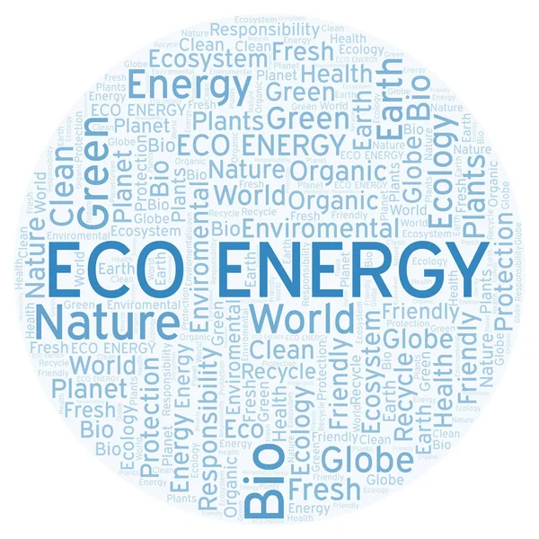 Eko Energie Slovo Mrak Wordcloud Pouze Text — Stock fotografie