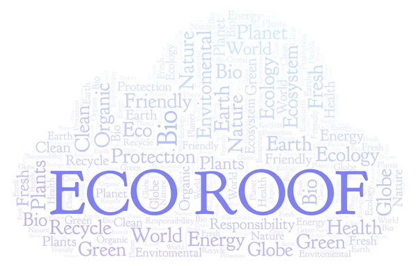 Eco Roof Slovo Mrak Wordcloud Pouze Text — Stock fotografie