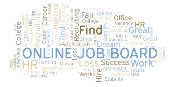 Online Job Board word cloud. Wordcloud made with text only.