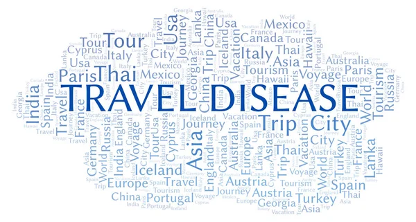 Travel Disease Nuvem Palavras Wordcloud Feito Apenas Com Texto — Fotografia de Stock