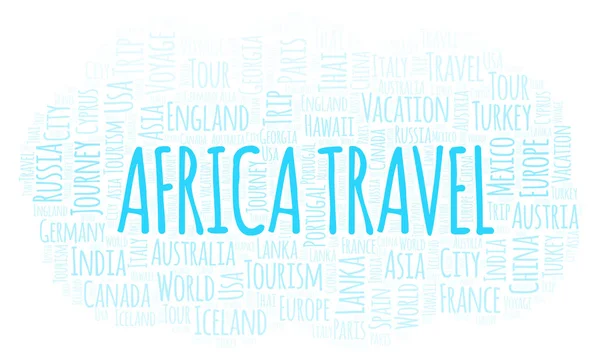 Afrika Reizen Word Cloud Wordcloud Gemaakt Met Alleen Tekst — Stockfoto