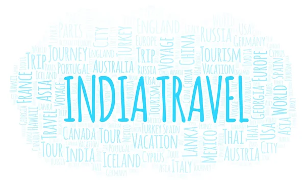 Podróży Indiach Słowo Cloud Projekt Wykonany Tylko Tekst — Zdjęcie stockowe