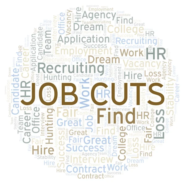 Job Cuts word cloud. Wordcloud made with text only.