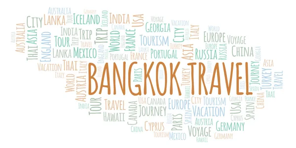 Bangkok Utazási Szó Felhő Wordcloud Készült Csak Szöveg — Stock Fotó