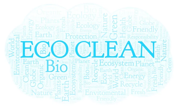 Eco Clean Word Cloud Wordcloud Made Text Only — Stock Photo, Image