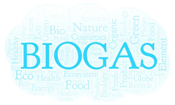 Biogáz Szó Felhő Wordcloud Készült Csak Szöveg — Stock Fotó