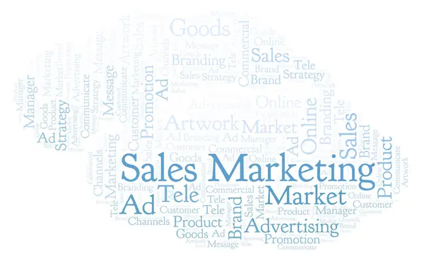 Nube Palabras Con Marketing Ventas Texto Wordcloud Hecho Solo Con — Foto de Stock