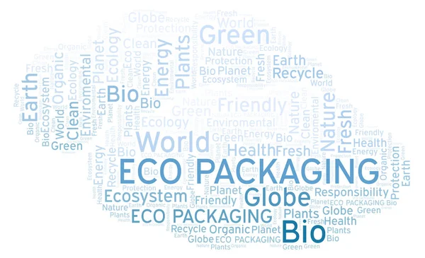 Eco Packaging Mot Nuage Wordcloud Fait Avec Texte Seulement — Photo