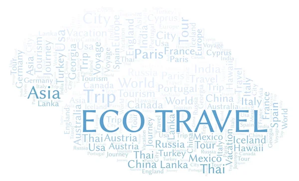 Eco Reizen Word Cloud Wordcloud Gemaakt Met Alleen Tekst — Stockfoto