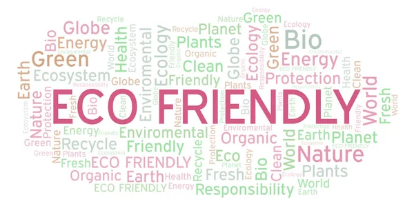 Umweltfreundliche Wortwolke Wordcloud Nur Mit Text Erstellt — Stockfoto