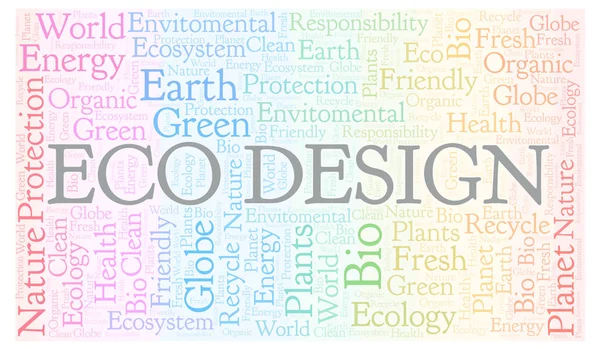 Nuage Mots Eco Design Wordcloud Fait Avec Texte Seulement — Photo