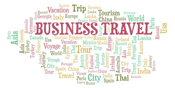 Business Travel Word Cloud Wordcloud Gjorda Med Endast Text — Stockfoto