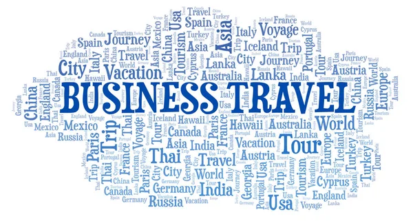 Business Travel Parola Cloud Wordcloud Realizzato Solo Con Testo — Foto Stock