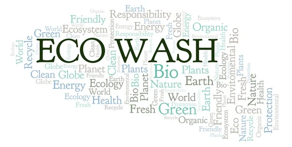 Nuage Mots Eco Wash Wordcloud Fait Avec Texte Seulement — Photo