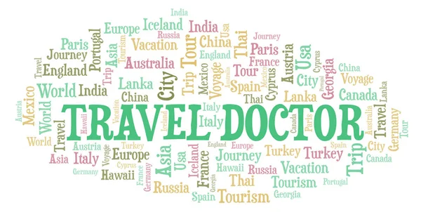 Σύννεφο Λέξεων Travel Γιατρός Wordcloud Γίνεται Κείμενο Μόνο — Φωτογραφία Αρχείου