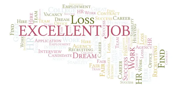 Excellent Job Word Cloud Wordcloud Made Text Only — Stock Photo, Image
