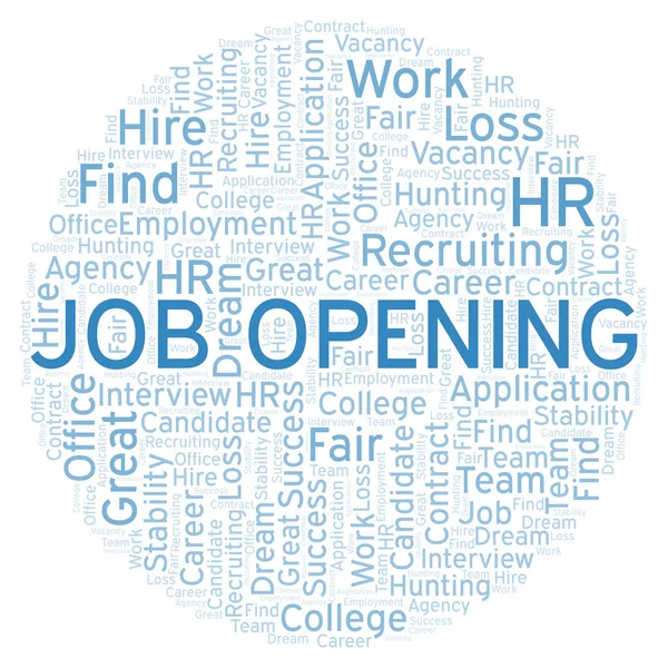 Job Opening Word Cloud Wordcloud Made Text Only — Stock Photo, Image