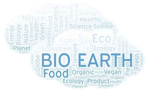 Bio Terra Parola Nube Wordcloud Realizzato Solo Con Testo — Foto Stock