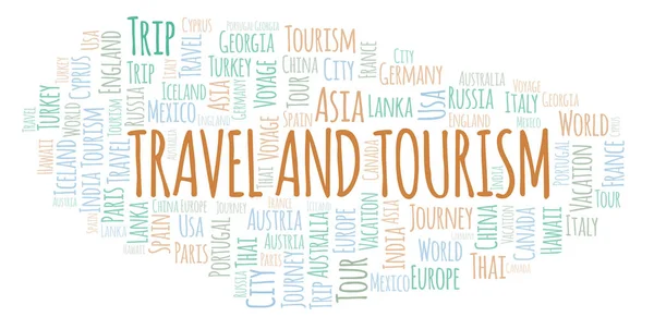 Seyahat Turizm Kelime Bulutu Yalnızca Metin Ile Yapılan Wordcloud — Stok fotoğraf
