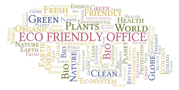 Eco Barátságos Office Word Felhő Wordcloud Készült Csak Szöveg — Stock Fotó