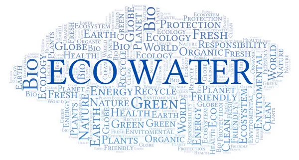 Eco Nube Agua Palabra Wordcloud Hecho Solo Con Texto —  Fotos de Stock