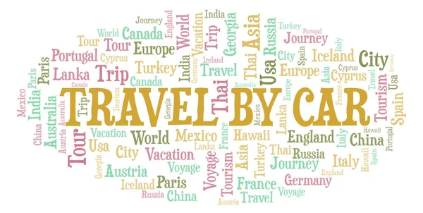 Travel Car Nuvem Palavras Wordcloud Feito Apenas Com Texto — Fotografia de Stock