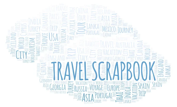 Viaje Scrapbook Palabra Nube Wordcloud Hecho Solo Con Texto —  Fotos de Stock