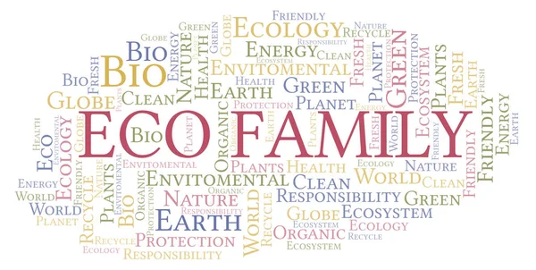 Eco Familj Word Cloud Wordcloud Gjorda Med Endast Text — Stockfoto