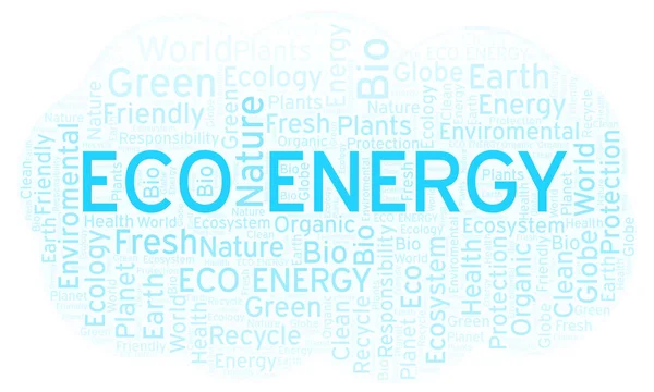 Eko Energi Word Cloud Wordcloud Gjorda Med Endast Text — Stockfoto